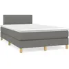 vidaXL Sommier à lattes de lit avec matelas gris foncé 120x190cm tissu