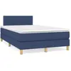vidaXL Sommier à lattes de lit avec matelas bleu 120x190 cm tissu