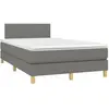 vidaXL Sommier à lattes de lit avec matelas gris foncé 120x190cm tissu