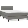 vidaXL Sommier à lattes de lit avec matelas gris foncé 120x190cm tissu