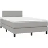 vidaXL Sommier à lattes de lit et matelas gris clair 120x190 cm tissu