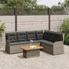 vidaXL Salon de jardin 5 pcs avec coussins Gris Résine tressée