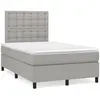 vidaXL Sommier à lattes de lit et matelas gris clair 120x190 cm tissu