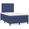 vidaXL Sommier à lattes de lit avec matelas bleu 120x190 cm tissu