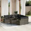 vidaXL Salon de jardin 9 pcs avec coussins gris résine tressée