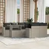 vidaXL Salon de jardin 9 pcs avec coussins gris clair résine tressée