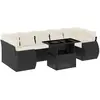 vidaXL Salon de jardin 8 pcs avec coussins noir résine tressée