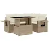 vidaXL Salon de jardin avec coussins 5 pcs beige résine tressée