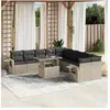 vidaXL Salon de jardin 11 pcs avec coussins gris clair résine tressée