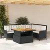 vidaXL Canapés de jardin 2 pcs avec coussins Noir Résine tressée