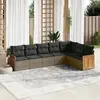 vidaXL Salon de jardin avec coussins 7 pcs gris résine tressée