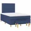 vidaXL Sommier à lattes de lit avec matelas bleu 120x190 cm tissu