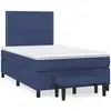 vidaXL Sommier à lattes de lit avec matelas bleu 120x190 cm tissu