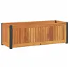 VIDAXL Jardinière 80x30x27,5 cm bois massif d'acacia et acier, jardinière d'extérieur, bac à fleurs, bac à pommes de terre, jardinière de terrasse