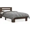 vidaXL Cadre de lit chêne marron 90x190 cm bois d'ingénierie et métal