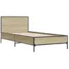 VidaXL Bedframe bewerkt hout en metaal sonoma eikenkleurig 90x190 cm845563