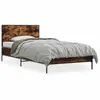 VidaXL Bedframe bewerkt hout en metaal gerookt eikenkleurig 100x200 cm845524