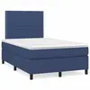 vidaXL Sommier à lattes de lit matelas et LED bleu 120x190 cm tissu