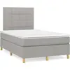 vidaXL Sommier à lattes de lit matelas LED gris clair 120x190 cm tissu