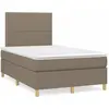vidaXL Sommier à lattes de lit matelas et LED taupe 120x190 cm tissu