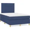 vidaXL Sommier à lattes de lit matelas et LED bleu 120x190 cm tissu