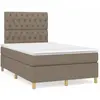 vidaXL Sommier à lattes de lit matelas et LED taupe 120x190 cm tissu