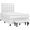 vidaXL Sommier à lattes de lit avec matelas blanc 120x190cm similicuir