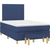 vidaXL Sommier à lattes de lit avec matelas bleu 120x190 cm tissu