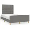 vidaXL Cadre de lit avec tête de lit gris foncé 120x190 cm tissu