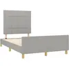 vidaXL Cadre de lit avec tête de lit gris clair 120x190 cm tissu