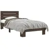 vidaXL Cadre de lit chêne marron 100x200 cm bois d'ingénierie et métal