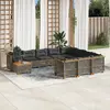 vidaXL Salon de jardin 11 pcs avec coussins gris résine tressée