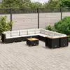vidaXL Salon de jardin 11 pcs avec coussins noir résine tressée