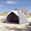 vidaXL Tente de plage 3 personnes gris libération rapide imperméable
