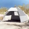 vidaXL Tente de plage 2 personnes gris libération rapide imperméable