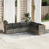 vidaXL Salon de jardin 6 pcs avec coussins gris résine tressée