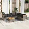 vidaXL Salon de jardin avec coussins 7 pcs gris résine tressée