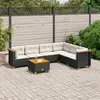 vidaXL Salon de jardin 7 pcs avec coussins noir résine tressée