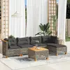 vidaXL Salon de jardin 6 pcs avec coussins gris résine tressée