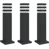 vidaXL Lampadaires d'extérieur avec sortie 3 pcs noir 50 cm aluminium