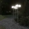 vidaXL Lampadaires d'extérieur 3 pcs argenté 215 cm acier inoxydable