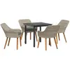 vidaXL Ensemble de salle à manger 5 pcs Gris clair et noir Moyen
