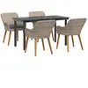 vidaXL Ensemble de salle à manger 5 pcs Gris clair et noir