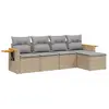 vidaXL Salon de jardin avec coussins 5 pcs beige résine tressée