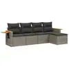 vidaXL Salon de jardin 5 pcs avec coussins gris résine tressée
