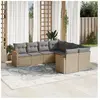 vidaXL Salon de jardin avec coussins 8 pcs beige résine tressée