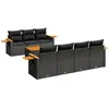 vidaXL Salon de jardin 8 pcs avec coussins noir résine tressée