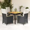 vidaXL Ensemble de bistro de jardin 5 pcs coussins noir poly rotin