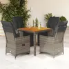 vidaXL Ensemble de bistro de jardin 5 pcs coussins gris poly rotin