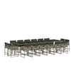 vidaXL Ensemble à manger de jardin 17 pcs et coussins résine tressée
